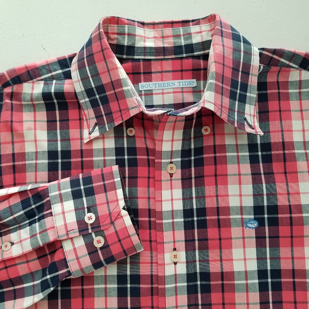 Southern Tide Mens Plaid‎ Button Front Shirt